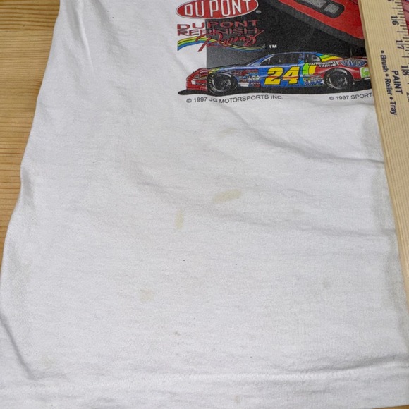 RARE 1997 Jeff Gordon NASCAR DuPont Racing Tee XL Vintage Rainbow Monte Carlo - Picture 5 of 6